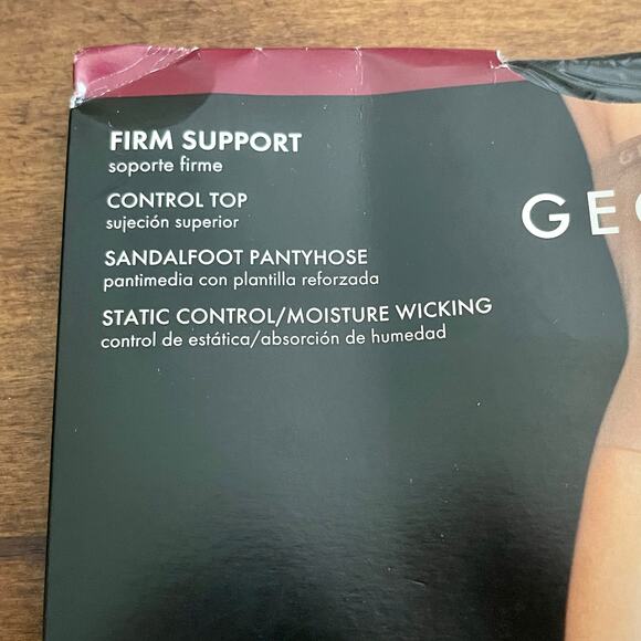 George Firm Support Control Top Pantyhose Size Small Medium Color:  Black  C-16 - Picture 5 of 12